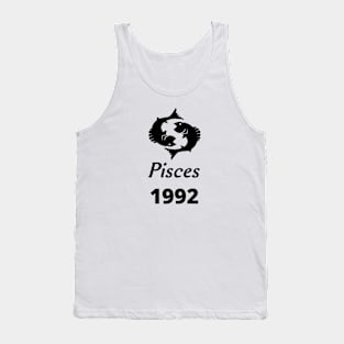 Black Zodiac Birthday Pisces 1992 Tank Top